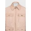 Quilted beige jacket with patch pockets
