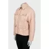 Quilted beige jacket with patch pockets