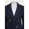 Straight jacket with signature blue buttons