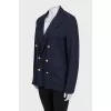 Straight jacket with signature blue buttons