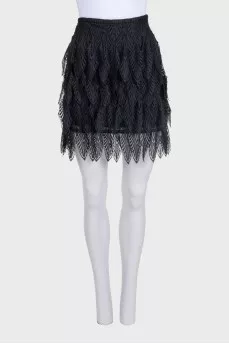 Black skirt with lace frills