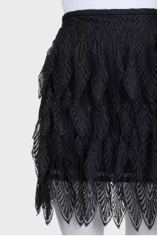 Black skirt with lace frills