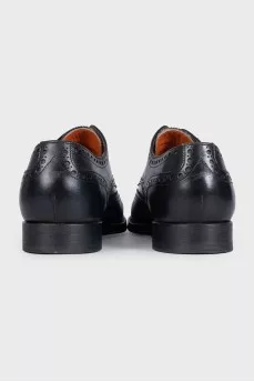 Men's black leather lace-up brogues