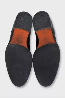 Men's black leather lace-up brogues