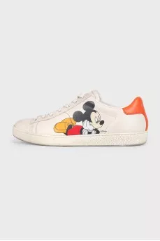 Кожаные кеды Ace by Disney x Gucci