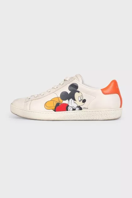 Кожаные кеды Ace by Disney x Gucci