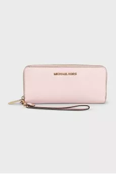 Leather wallet with gold clasp