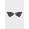 Triangular sunglasses with silver frames