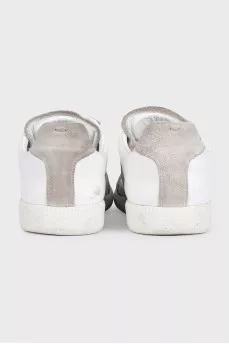 Men's leather and suede lace-up sneakers