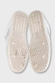 Men's leather and suede lace-up sneakers