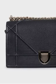 Black leather Diorama bag