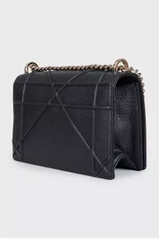 Black leather Diorama bag