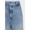 High-waisted blue wide-leg jeans