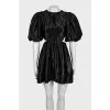 Black embellished dress with an open back