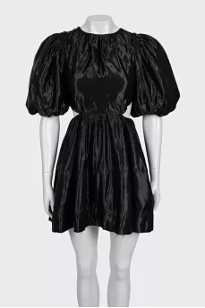 Black embellished dress with an open back