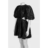 Black embellished dress with an open back
