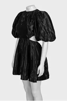 Black embellished dress with an open back