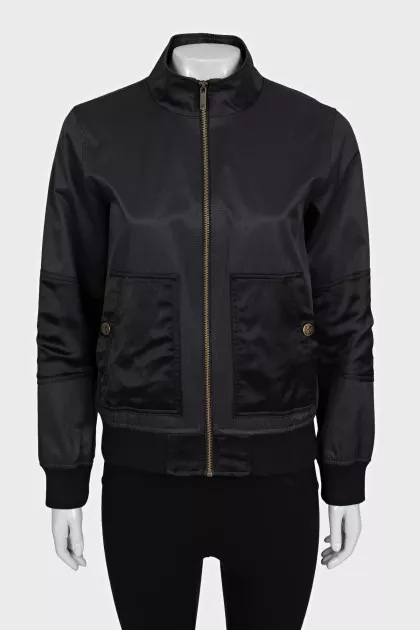 Zip-up jacket with logo on the back