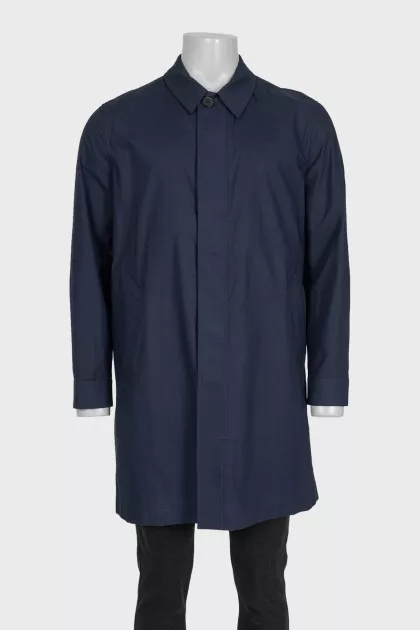 Men's blue raincoat