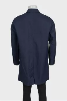 Men's blue raincoat