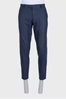 Men's cropped wool trousers