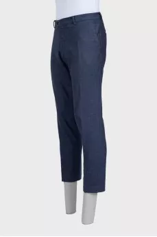 Men's cropped wool trousers