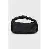 Black mini bag decorated with rhinestones