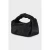 Black mini bag decorated with rhinestones