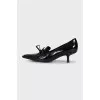 Лакированные туфли kitten heel из кожи