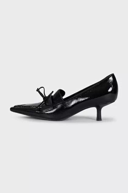 Лакированные туфли kitten heel из кожи