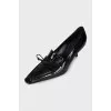 Лакированные туфли kitten heel из кожи