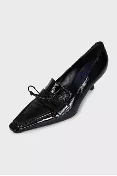 Лакированные туфли kitten heel из кожи