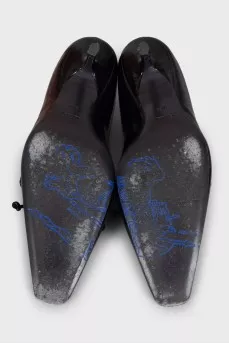 Лакированные туфли kitten heel из кожи