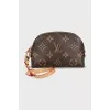 Cosmetic bag made from branded canvas