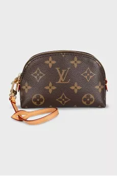 Cosmetic bag made from branded canvas