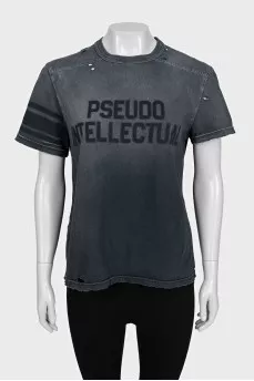 Pseudo Intellectual Black Ripped T-Shirt