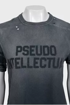Pseudo Intellectual Black Ripped T-Shirt