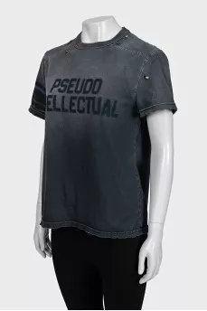 Pseudo Intellectual Black Ripped T-Shirt