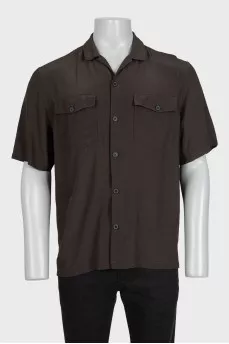 Men's short-sleeved straight-cut shirt