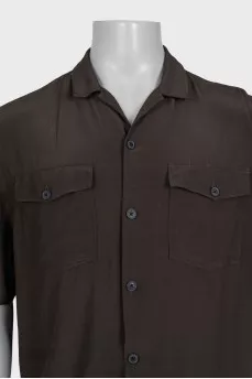Men's short-sleeved straight-cut shirt