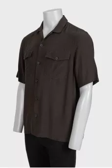 Men's short-sleeved straight-cut shirt