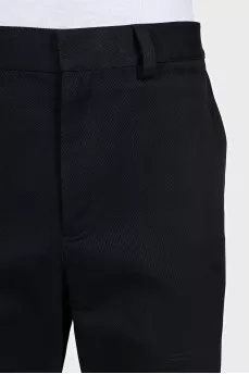 Men's black trousers with leather inserts