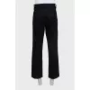 Men's black trousers with leather inserts