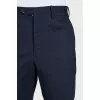 Men's straight blue wool trousers
