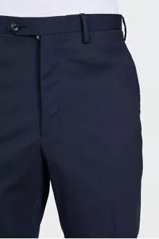 Men's straight blue wool trousers