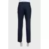 Men's straight blue wool trousers