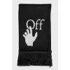 Black scarf with signature print