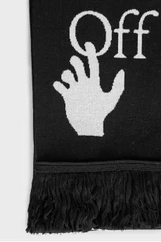 Black scarf with signature print