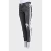 Сірі джинси skinny fit зі вставками