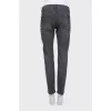 Сірі джинси skinny fit зі вставками